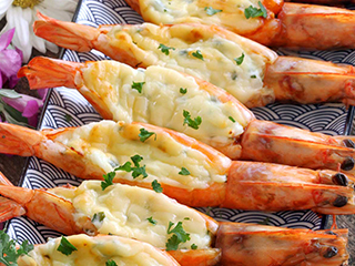 Baked Prawns with Mozzarella